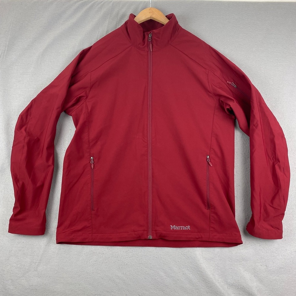 Marmot Mens Approach jacket XL Soft Shell 94410 full zip red pockets